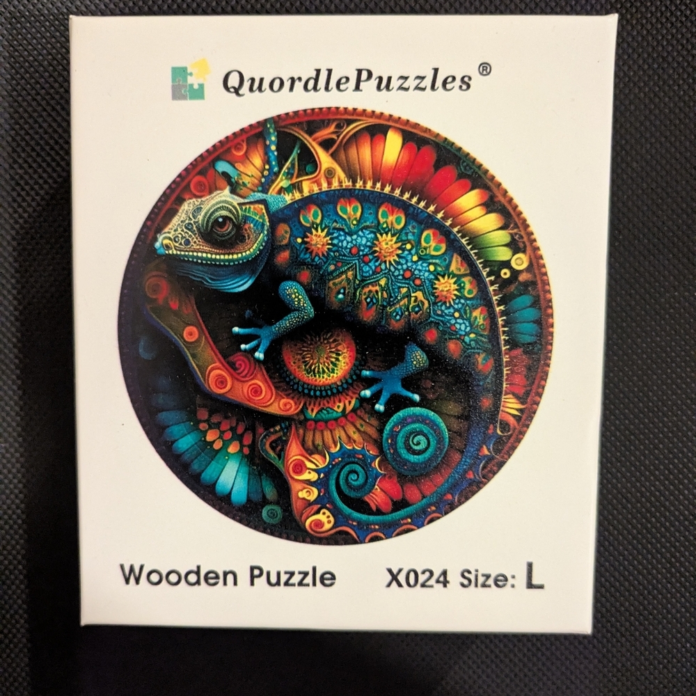 QuordlePuzzles Colorful Chameleon Wooden Puzzle